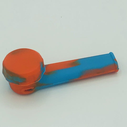 3.5" Multi Colored Silicone Pipe Blue Orange