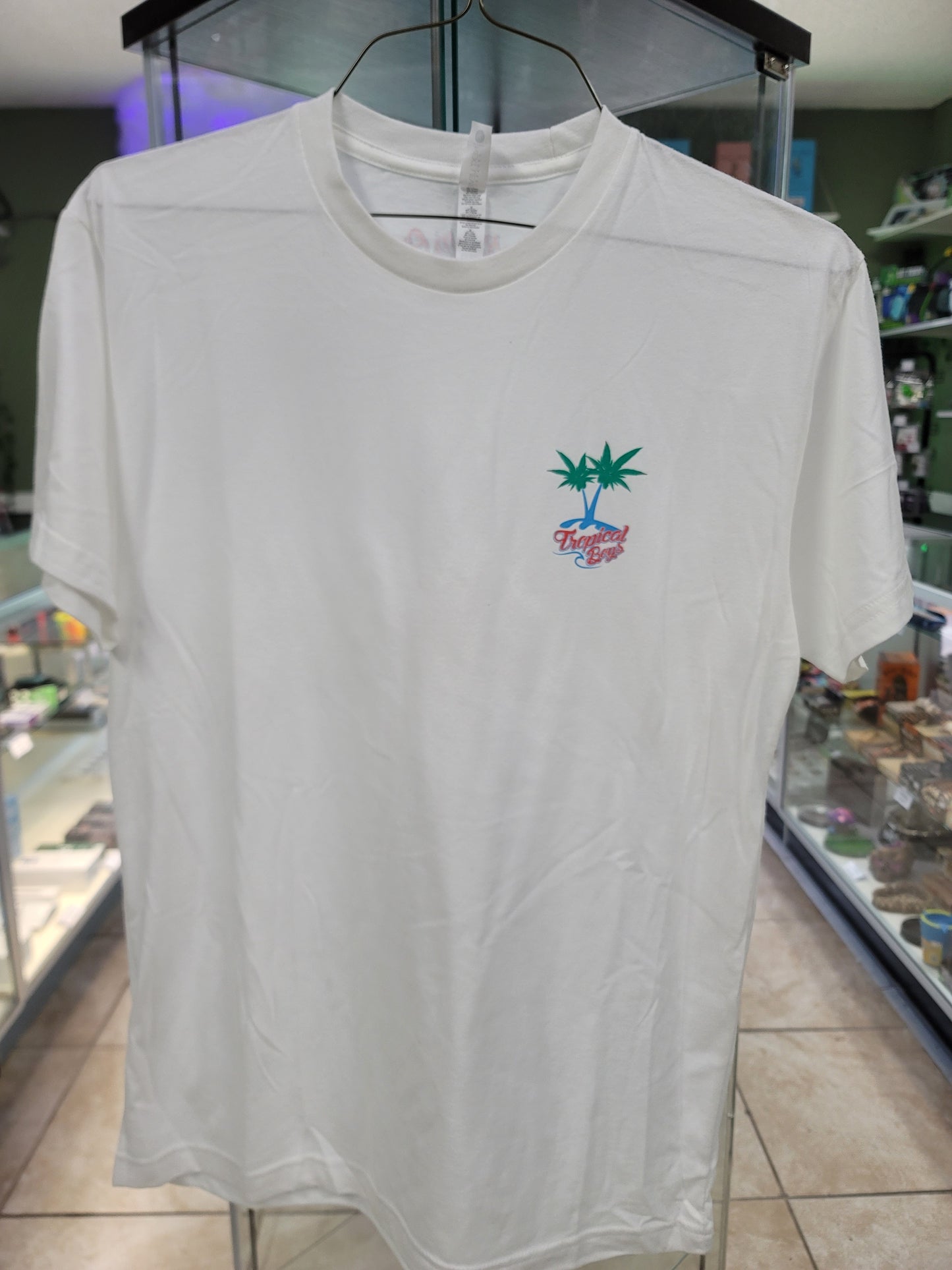 Tropical Boys Shirt White Medium