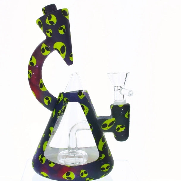 7" Alien- Bounce Microscope Silicone/Glass Hybrid Bong/Dab Rig