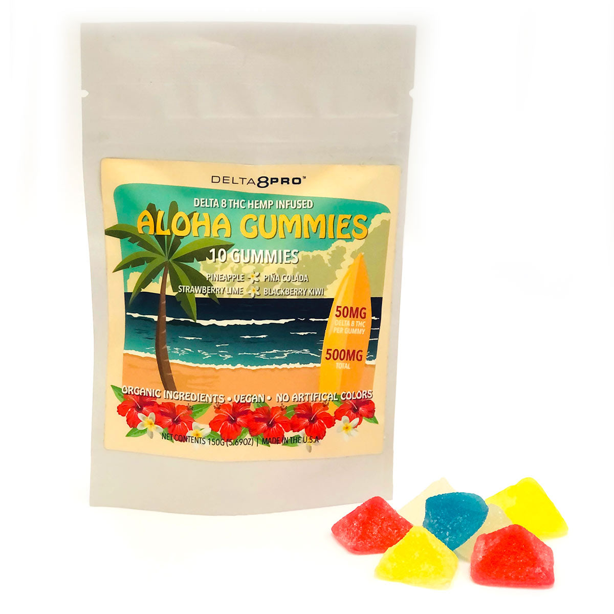 D8 PRO Aloha Gummies Forbidden Fruit Delta 10 250mg