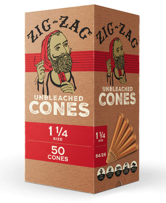 ZIG ZAG 1 1/4 Unbleached Cones (4 per Stack)