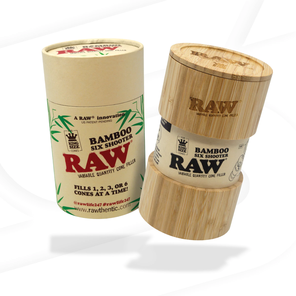 Raw Bamboo Six Shooter Cone Filler King Size